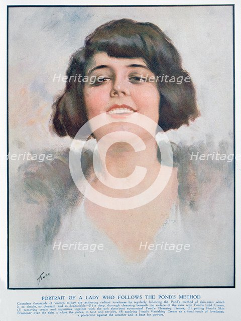 Pond's Cream advert, 1928. Artist: Unknown