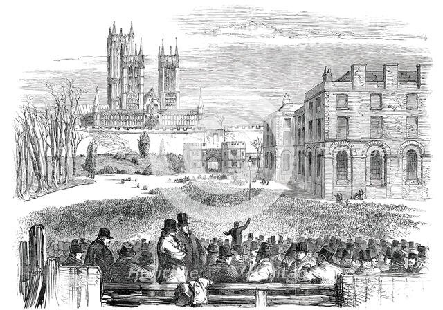 The Great Protectionist Meeting, in the Castle-Yard, Lincoln, 1850. Creator: Unknown.