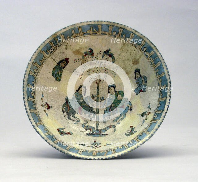 Bowl with Two Figures on Horseback, late 12th/early 13th century. Creator: Unknown.