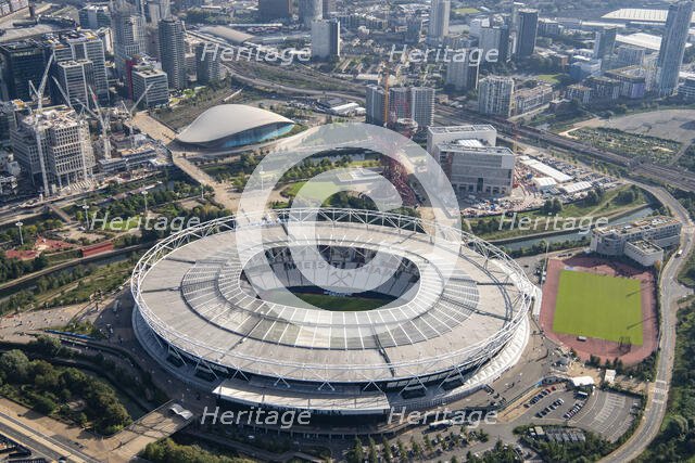 London Stadium, home of.West Ham Football Club, Stratford Marsh, London, 2021. Creator: Damian Grady.