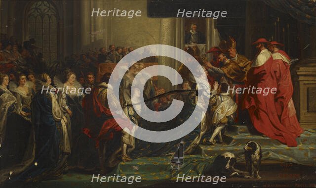 The Coronation of Maria de' Medici, a copy after Peter Paul Rubens, 1850. Creator: Nils Jakob Blommer.