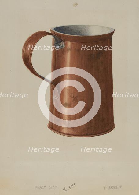Copper Measuring Cup, c. 1938. Creator: Wilford H. Shurtliff.