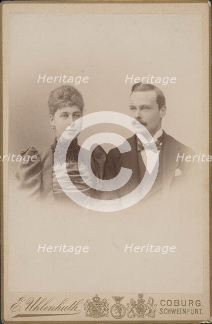 Princess Victoria Melita of Saxe-Coburg and Ernest Louis, Grand Duke of Hesse, c1890-1895. Creator: Photo studio E. Uhlenhuth, Coburg  .