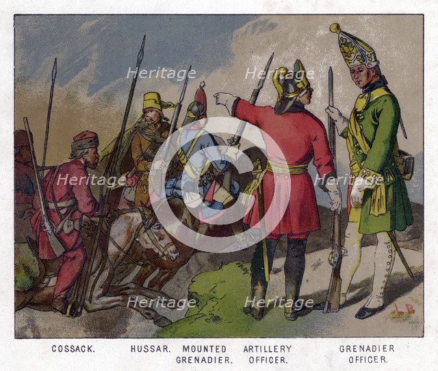 Russian soldiers of 1760 (19th centruy). Artist: Unknown