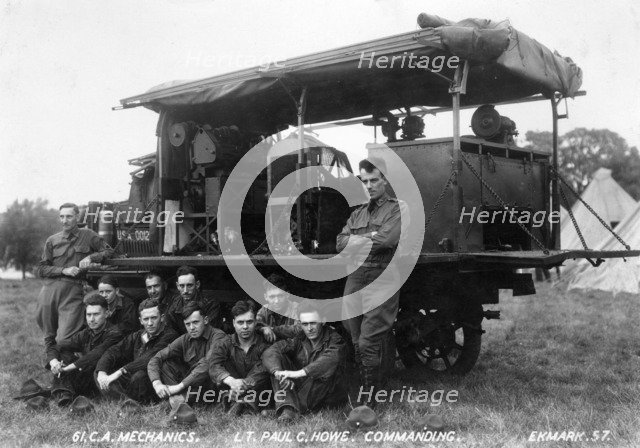 Mechanics of the 61st Cavalry Artillery, Fort Sheridan, Illinois, USA, 1917. Artist: Ekmark Photo