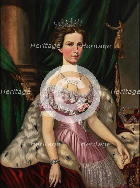 Portrait of Elisabeth of Bavaria (1837-1898), as Bride, ca 1854. Creator: Anonymous.
