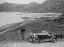 Kitty Brunell and her MG Magna at the RSAC Scottish Rally, 1932. Artist: Bill Brunell.