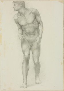 Standing Nude Male with Face in Profile, c. 1873-77. Creator: Sir Edward Coley Burne-Jones.