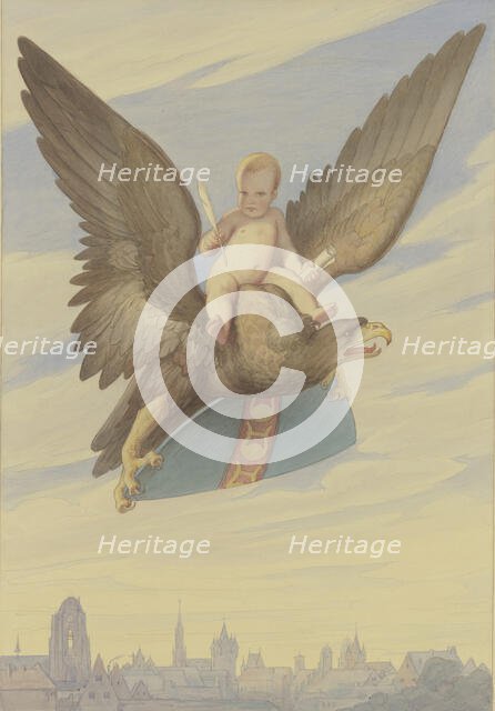 Goethe's Birth, (design for a standard at Goethe's Jubilee in 1849), 1849. Creator: Eduard von Steinle.