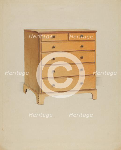 Shaker Chest of Drawers, 1937. Creator: Winslow Rich.
