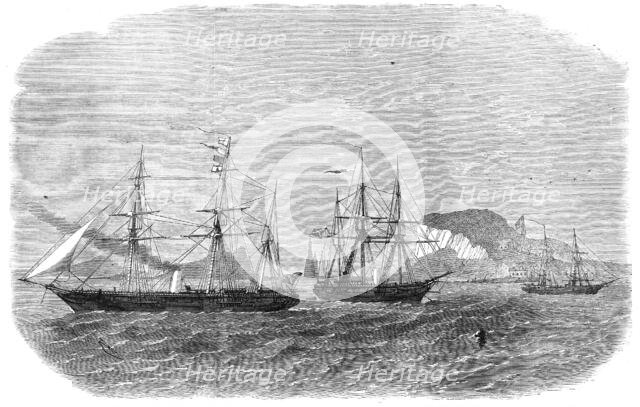 Pekin, one of the European-Chinese Squadron, leaving Chefoo, Shantung, 1864. Creator: Unknown.