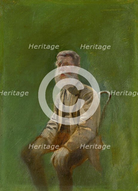 Study of a Seated Man, 1880-1900. Creator: Ladislav Mednyanszky.