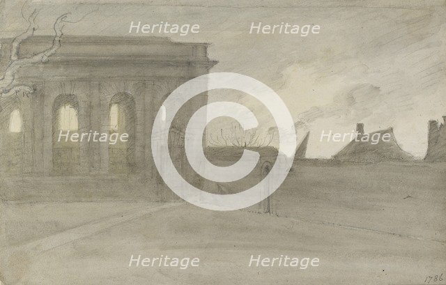 Pembroke College. Oxon., 9 November 1786. Artist: John Baptist Malchair.