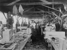 Making buoyancy boxes, between c1915 and c1920. Creator: Bain News Service.