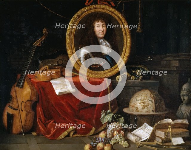 Allegory of Louis XIV, Protector of Arts and Sciences. Artist: Garnier, Jean (1632-1705)