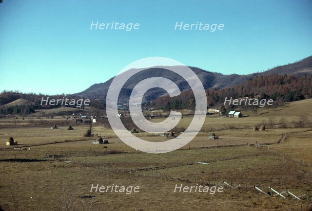 Mountain farms along the Skyline Drive in Virginia, ca. 1940. Creator: Jack Delano.
