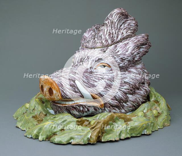 Boar's Head Tureen and Stand, c.1750. Creator: Unknown.