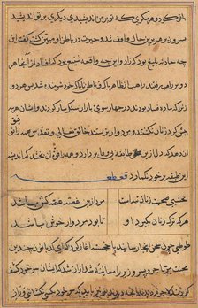 Page from Tales of a Parrot (Tuti-nama): text page, c. 1560. Creator: Unknown.