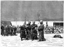 Chinese military exercise, Kashgar, China, 19th century. Artist: Delort