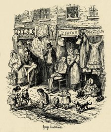 'Monmouth Street, Soho, an illustration by G. Cruikshank for Dickens' Sketches by Boz. ', (1938). Artist: George Cruikshank.