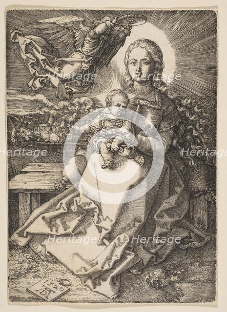 Virgin and Child Crowned by an Angel, 1520. Creator: Albrecht Durer.
