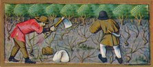 March - working in the vineyard, 15th century, (1939). Creator: Robinet Testard.