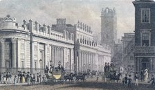 Bank of England, Threadneedle Street, London, c1827. Artist: Anon