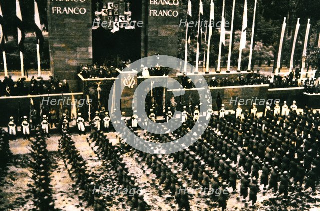 Spanish Civil War (1936 - 1939), Victory Parade of national troops passing in front of the grands…