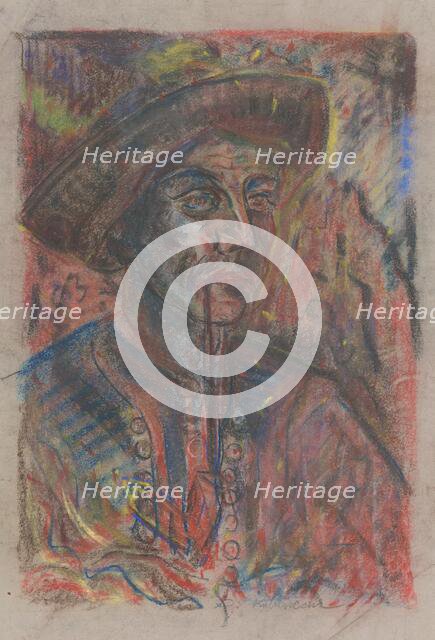 Farmer with a pipe, about 1942. Creator: Arnold Peter Weisz-Kubincan.