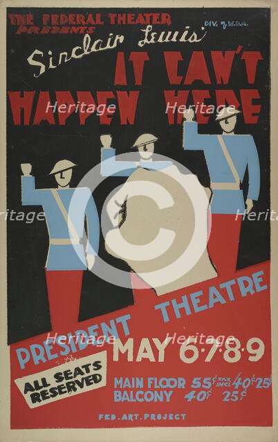 It Can't Happen Here, Des Moines, IA, 1937. Creator: Unknown.