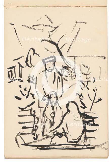 Sketchbook 19 Man and Two Women, 1st half 20th century. Creator: Arnold Peter Weisz-Kubincan.