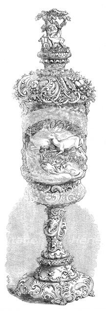 The International Exhibition: carved ivory cup, by F. Böhler, in the Zollverein Department, 1862. Creator: Unknown.