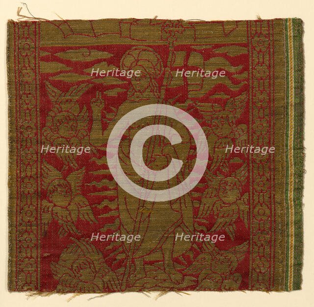 Fragment from an Orphrey Band Depicting the Resurrection, Italy, 15th century. Creator: Unknown.