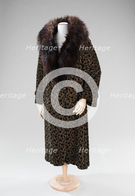 Evening coat, American, ca. 1930. Creator: C. G. Gunther's Sons.