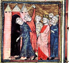 Conspiracy against Louis I the Pious, 'Emperor of the West', miniature in 'Great Chronicles of Fr…