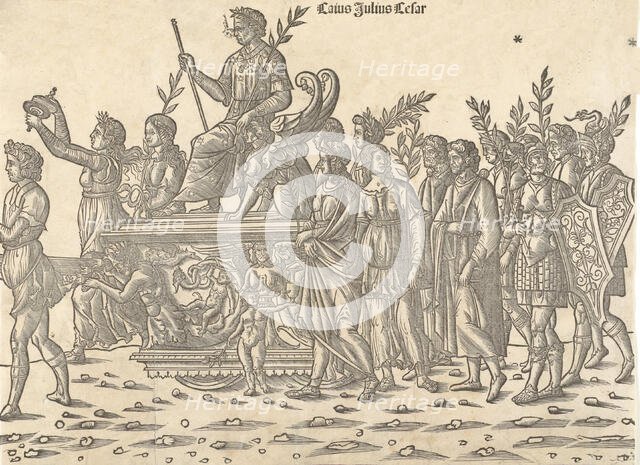 Caesar riding on his chariot, from 'The Triumph of Caesar', 1504. Creator: Jacob von Strassburg.