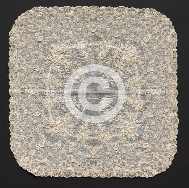 Embroidered Handkerchief, early 19th century. Creator: Unknown.