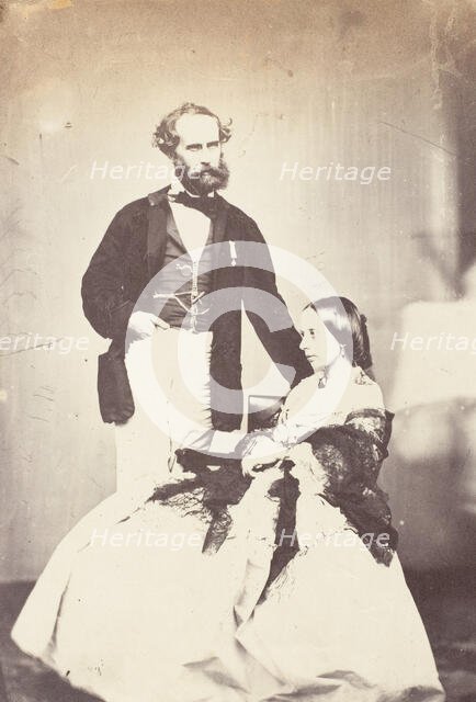 Colonel Vincent Eyre C.B. Bengal Artillery, "The Hero of Arrah" and Mrs Eyre, 1858-61. Creator: Unknown.