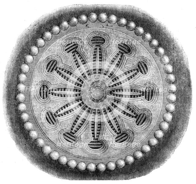 The cover of a carved ivory box, 1862. Creator: Unknown.