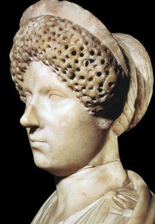 Marble head of Julia, wife of Tiberius Caesar, 1st century BC. Artist: Unknown