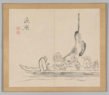 Double Album of Landscape Studies after Ikeno Taiga, Volume 2 (leaf 28), 18th century. Creator: Aoki Shukuya (Japanese, 1789).