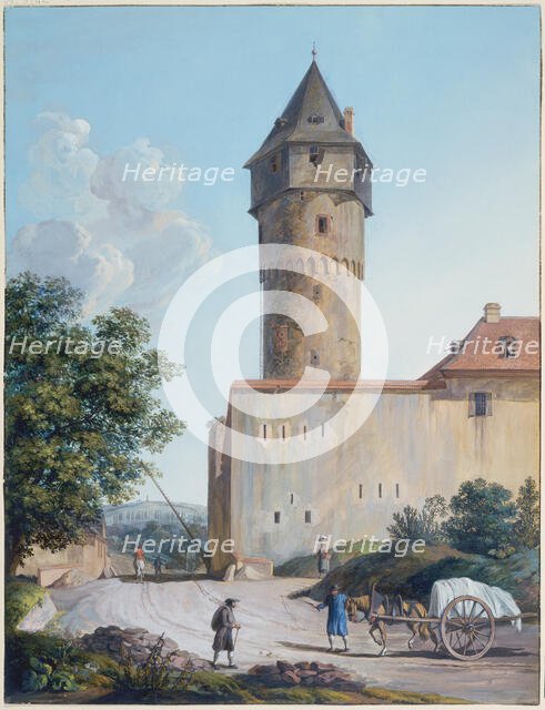 The Sachsenhausen Watchtower in Frankfurt am Main, early-mid 19th century. Creator: Anton Radl.