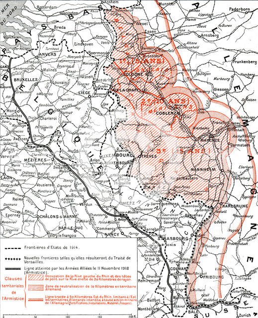 'L'Execution de L'Armistice; Les territoires que rendit ou livra aux allies la defaite..., 1918. Creator: P Pollacchi.