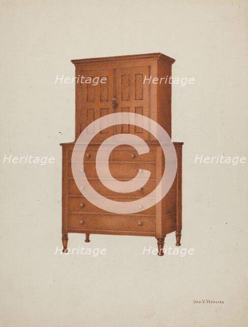 Shaker Cabinet, 1935/1942. Creator: George V. Vezolles.