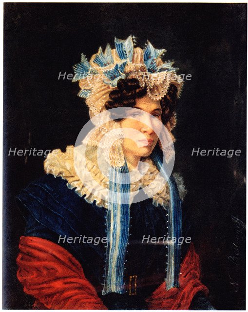 Portrait of Lyubov Ivanovna Stepovaya (1783-1858), 1927. Artist: Bestuzhev, Nikolai Alexandrovich (1791-1855)