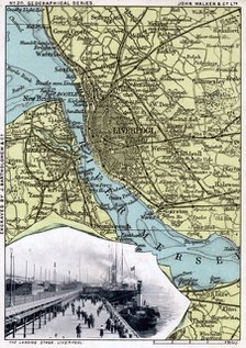Map of Liverpool, Merseyside, 1903.Artist: John Walker