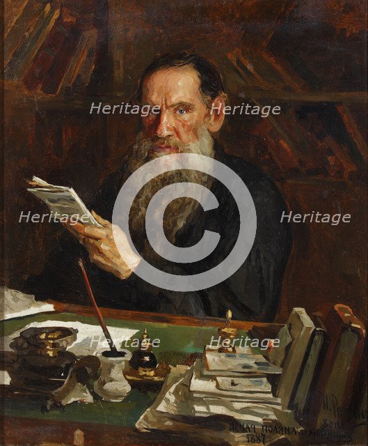 Portrait of the author Count Lev Nikolayevich Tolstoy (1828-1910), End of 19th cen..