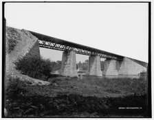 Racine, Wisconsin, railway bridge, Root River, between 1880 and 1899. Creator: Unknown.