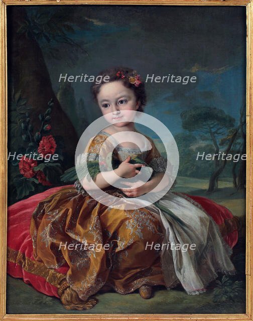 Portrait of Maria Luisa of Savoy (1688-1714) as Child, 1733. Creator: Van Loo; Louis Michel (1707-1771).