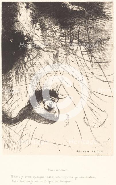Saint-Antoine: Il doit y avoir quelque part des figures primordiales dont les corps ne sont..., 1889 Creator: Odilon Redon.